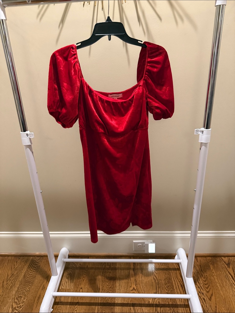 Francesca’s Red Stretch Velvet Mini Dress
